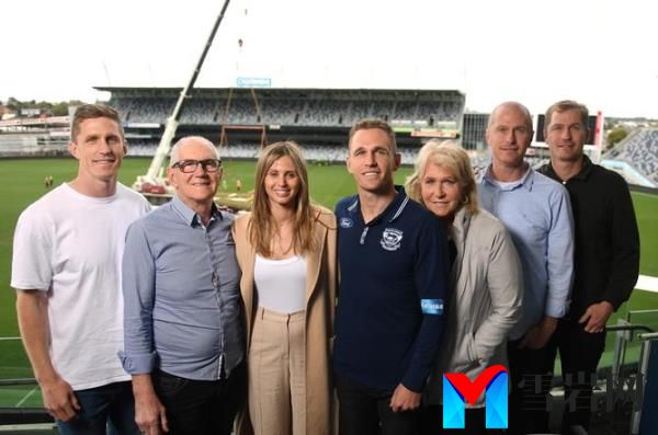 The Selwood family (L-R: Scott, Bryce, Brit, Joel, Maree, Bryce, Troy and Adam) in 2022 to celebrate Joel’s retirement.