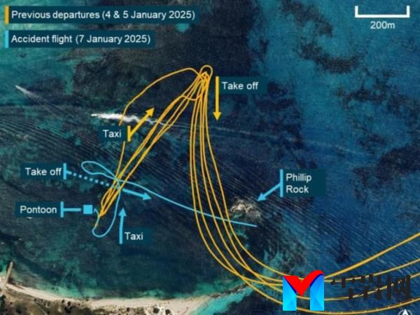 The plane had taken off from Thomson Bay multiple times in the previous two days. Picture: Google Earth, annotated by the ATSB