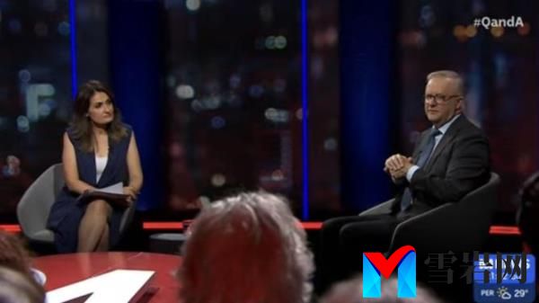 Prime Minister Anthony Albanese on Q+A on Mo<em></em>nday night with host Patricia Karvelas. Picture: Supplied/ABC