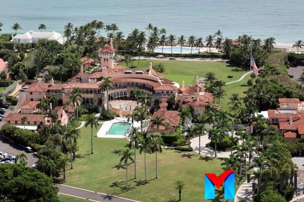In this aerial view, former U.S. President Do<em></em>nald Trump