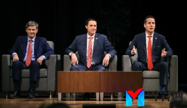 Ohio Republican Senate candidates participating in a forum in the TLB Auditorium at the University of Findlay.
