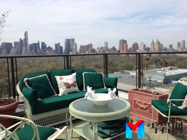 A look a the rooftop garden with view of Central Park