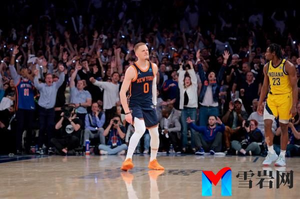 Do<em></em>nte DiVincenzo reacts after hitting a 3-pointer during a playoff game on May 8.