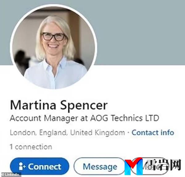 The fake profile for Martina Spencer.