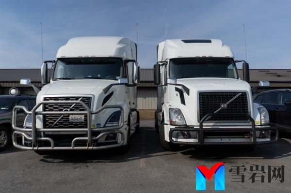 Truck tractors at Lakeville Trucking in Rochester, N.Y., Friday, March 11, 2022