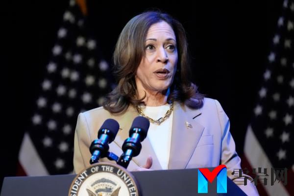 Vice President Kamala Harris delivering remarks at a campaign event in Pittsfield, Mass., standing at a podium with microphones, July 27, 2024.