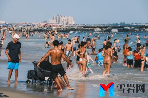 Bathers frolick