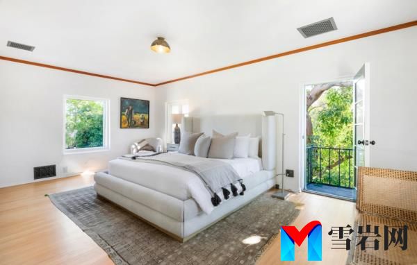 Interior of a bedroom inside the villa. 
