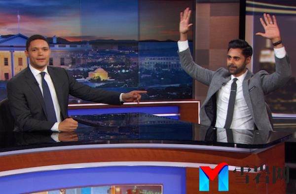 Trevor Noah with Hasan Minhaj. 