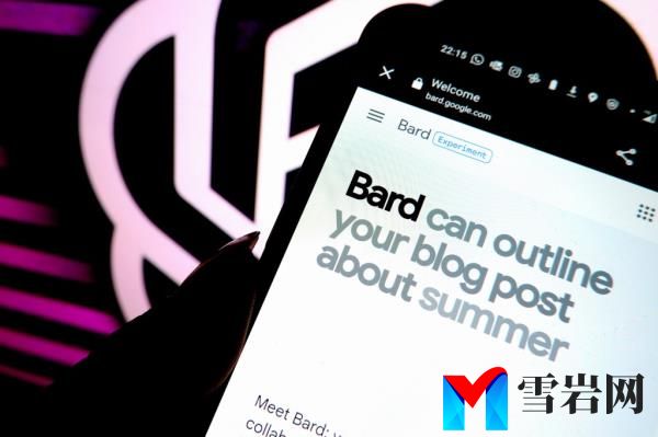 Bard chatbot on smartphone