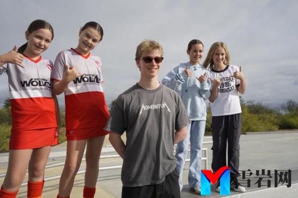 Pictured is original petitio<em></em>ner Isaac Yeo next to young skaters Daphne, Abby, Indie and Alice.